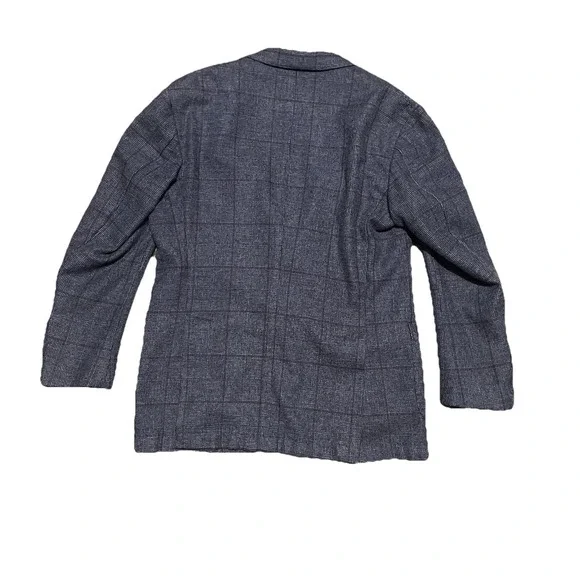 Eredi Pisano Academy Wool Bland Window Pane Plaid Sport Blazer Size 44R Academia